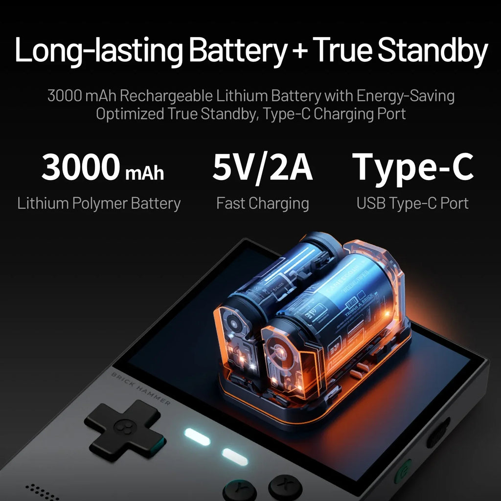 Trimui Brick Hammer 3.2" IPS Retro Handheld Console, 1024×768, 3000mAh, Metal Body, Open-Source, Classic Games Gift