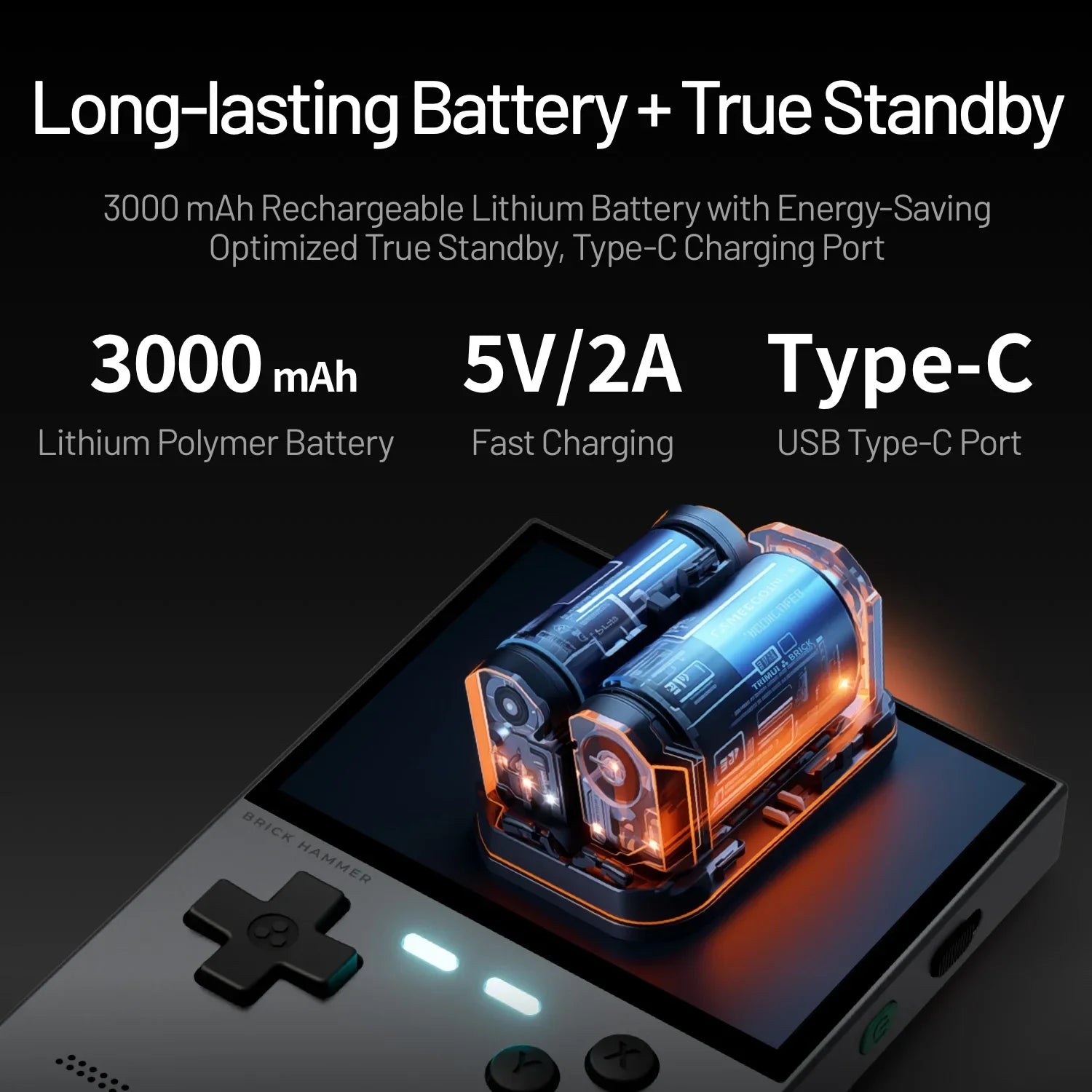 Trimui Brick Hammer 3.2" IPS Retro Handheld Console, 1024×768, 3000mAh, Metal Body, Open-Source, Classic Games Gift