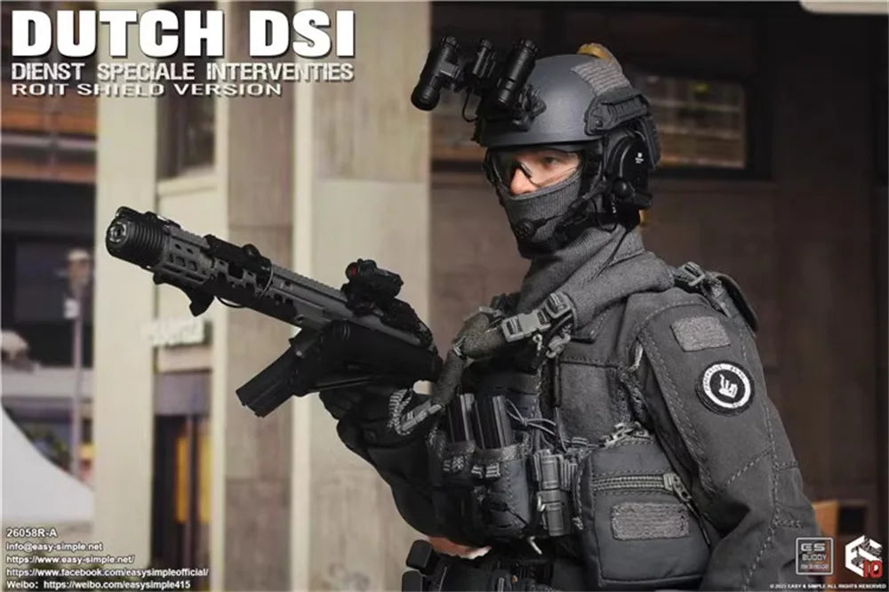 1/6 Easy&Simple ES 26058R Dutch Dienst Speciale Interventies Riot Shield Version A Full Set Action Figure Model Gift For Fans
