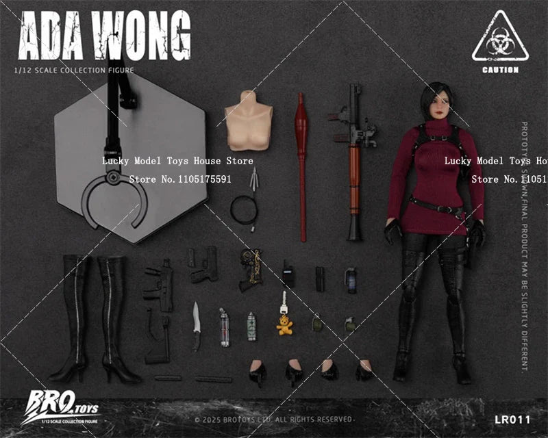 In Stock 1/12 Rolling Eyes Design Ada Wang Red Sweater 6inch BROTOYS LR011 Spy Female Killer Action Figure Model Collection