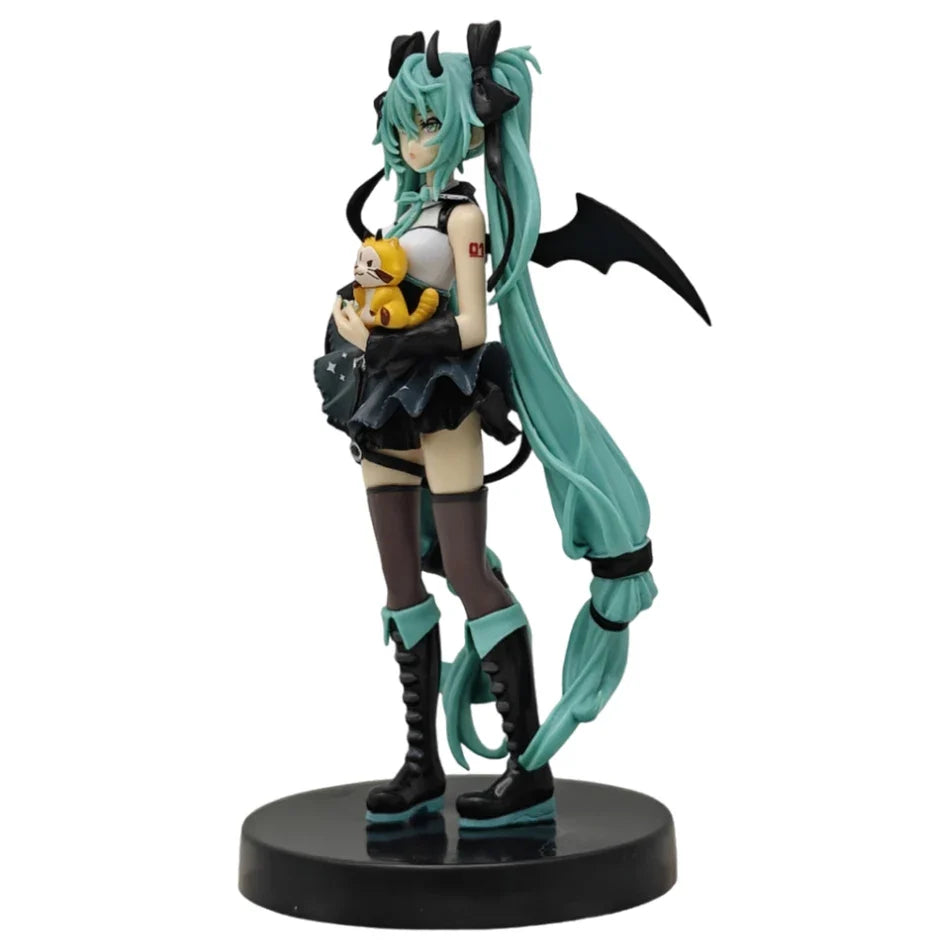 19CM Anime Little Devil Hatsune Miku Handmade Little Raccoon Chuyin Dark Angel PVC Peripheral Model Animation Ornaments Toy Gift