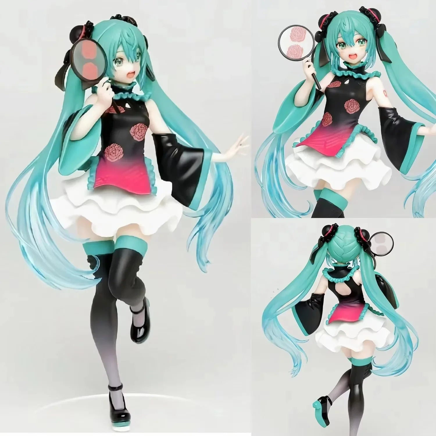 Hatsune Miku Chinoiserie Chi-Pao Jingpin Fan Garage Kit Collectible Action Figure Handmade Ornament for Figurine Collectors