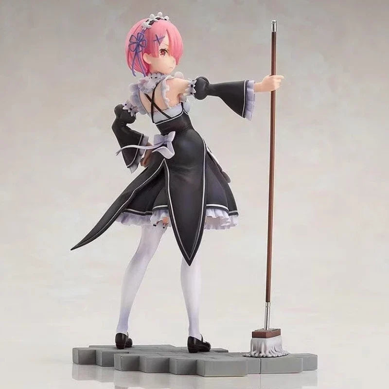21cm Re:Zero Rem & Ram Maid Ver. Anime Figure - Twin Statue Set, Fans Collection, Desktop Decoration Ornament Toy