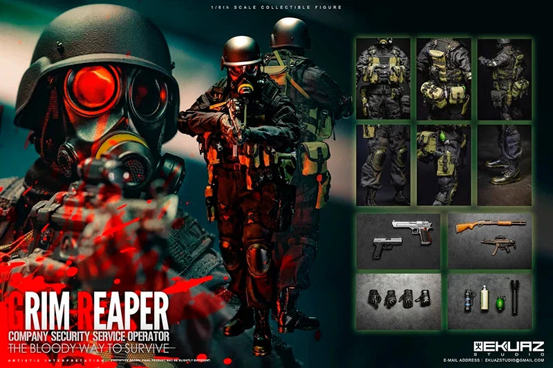 Ekuaz Studio Eks05 1/6 Men Solider Hunk Classic Action Adventure Games Members Security Special Forces Team 12'' Action Figure