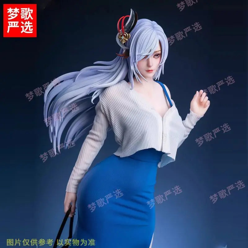 Genshin Impact Anime Figure 47CM Shenhe Stepmother Skirt Figurine Beautiful Girl Desk Decor Collectible Model Gifts Toy Pre-sale