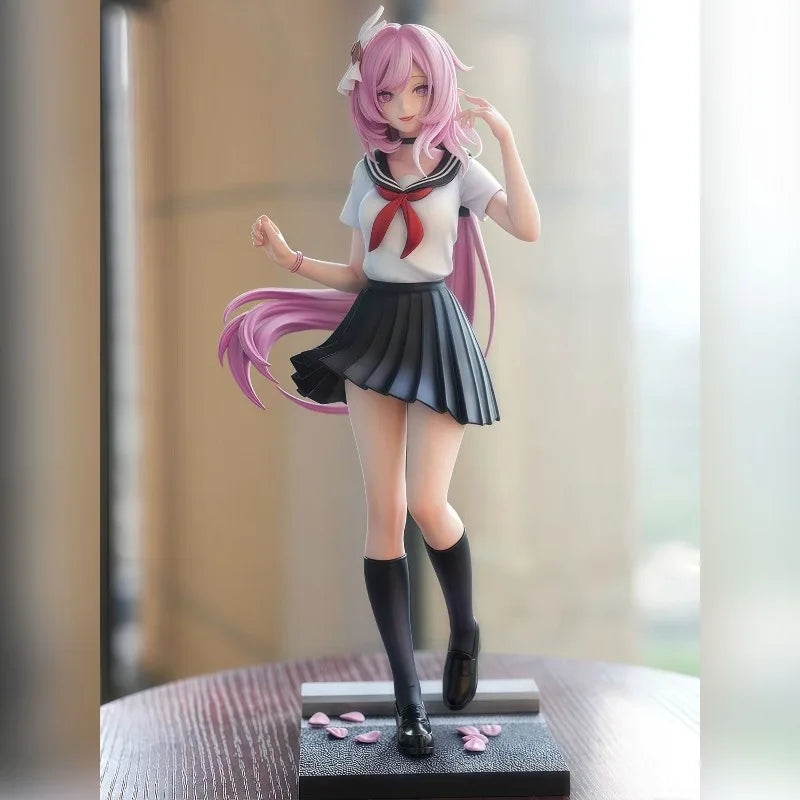 Elysia school uniform standing style cartoon character statue-pink sweetheart design, lovely collection model