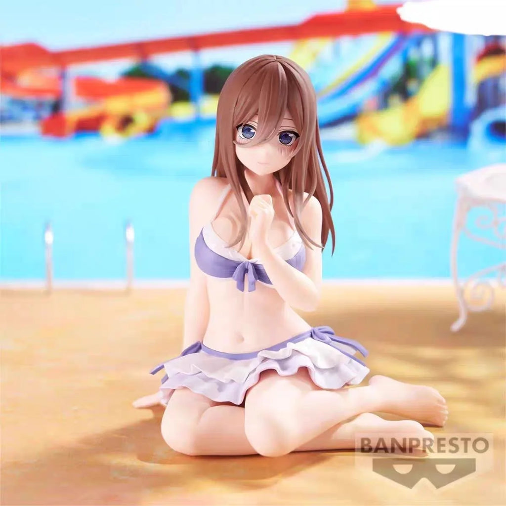 In Stock Bandai Genuine Celestial Five-Equal Bride Nakano Miku Swimsuit Scenery Figures Action Figure Collection Gift