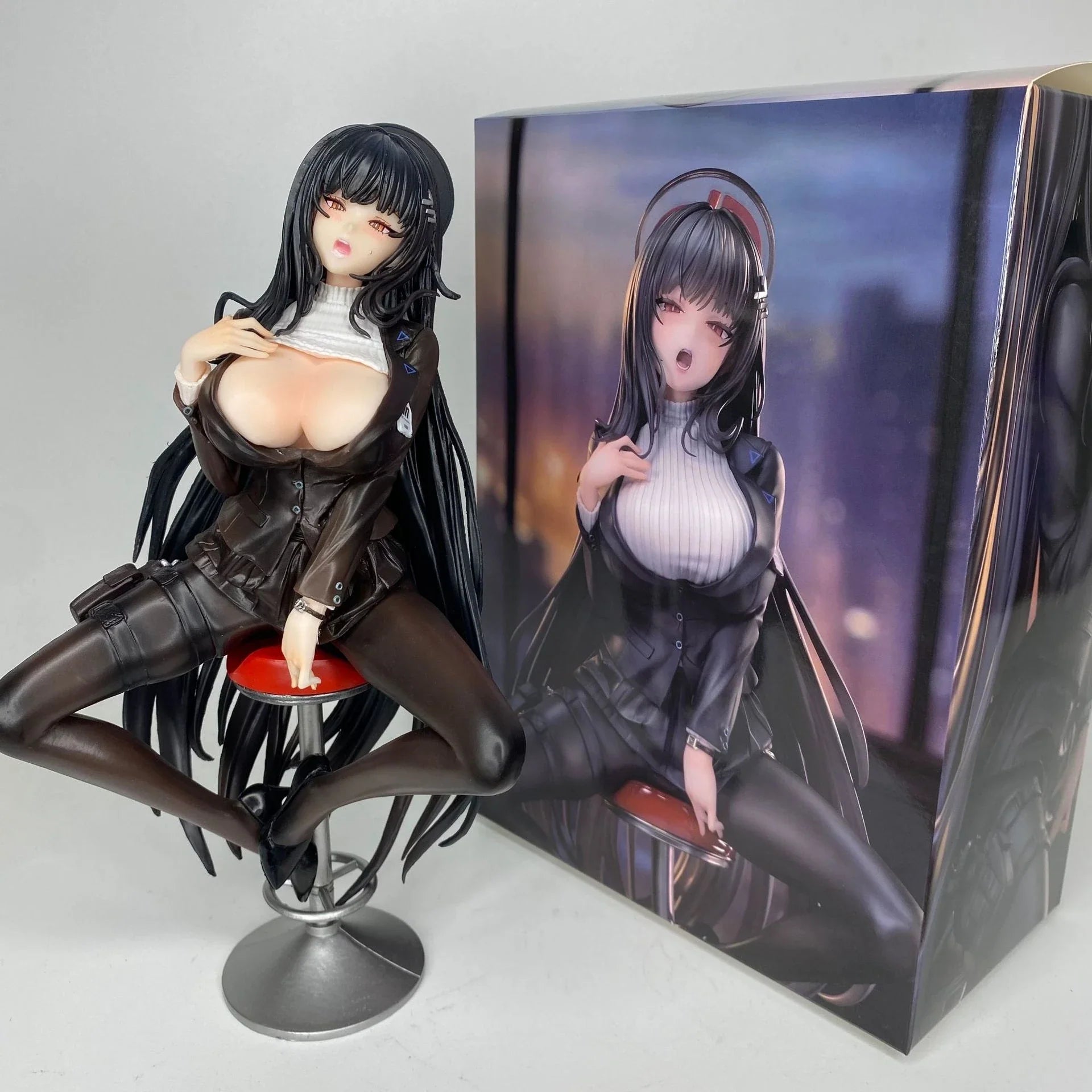 Blue Anime Girl Figure Desktop Decoration Gng PC Case Ornament Constant orm School Girl Collectible Statuette PVC Model