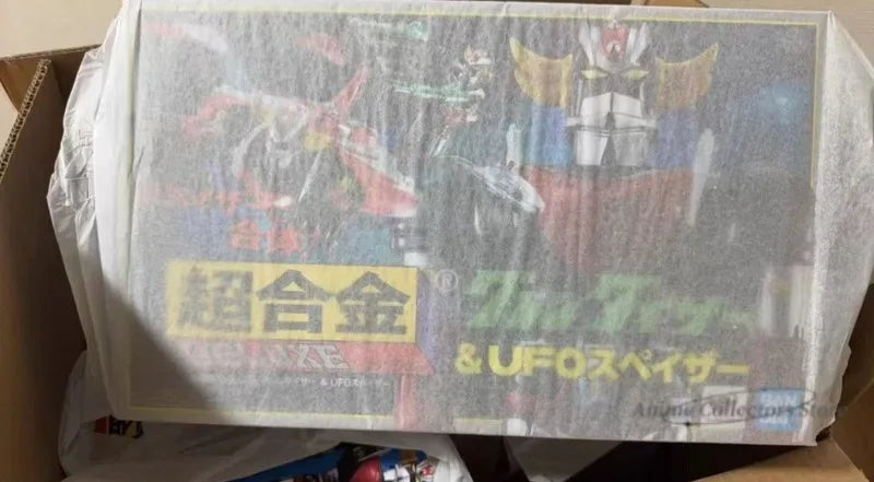 In Stock 100%Original Bandai CHOGOKIN GRENDIZER & SPAZER UFO SET 1975 Replica Anime Character Toy Model Ornaments Collection