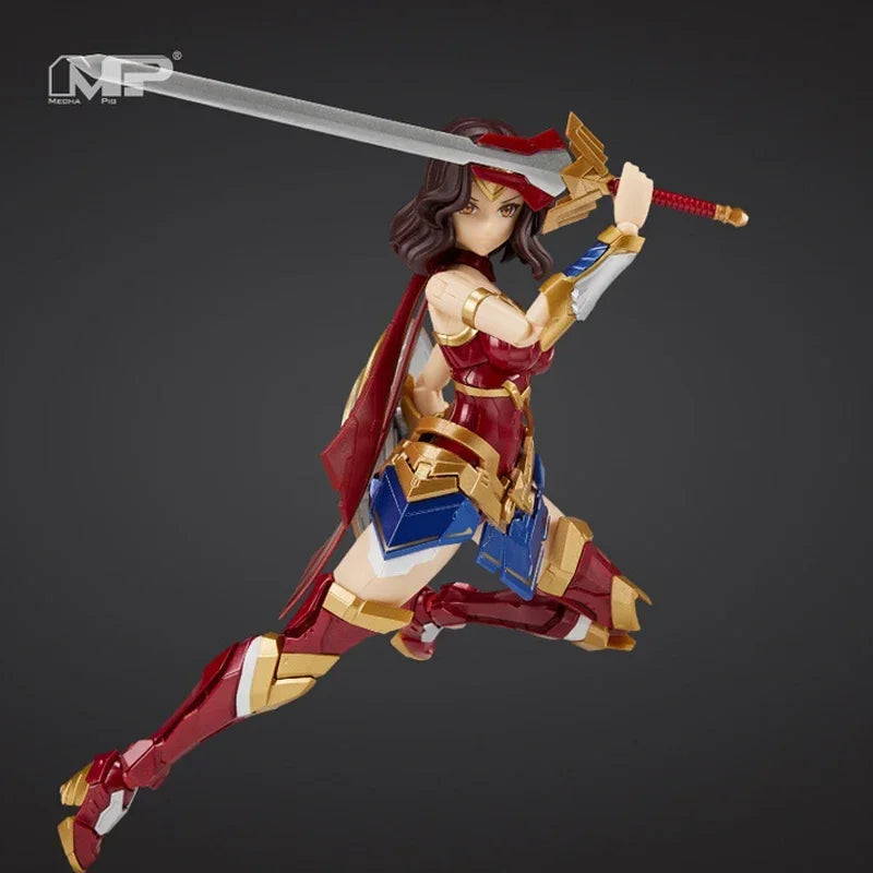 Original DC-Serie Wonder Woman Anime Action-Puppen, Modellspielzeug, Sammelmodelle, Zubehör und Kindergeschenke zusammenstellen