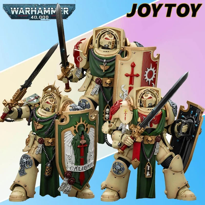 JOYTOY Genuine WARHAMMER 40,000 Series Deathwing Knight Equipped with Energy Sword and Storm Shield Movable Model As A Gift