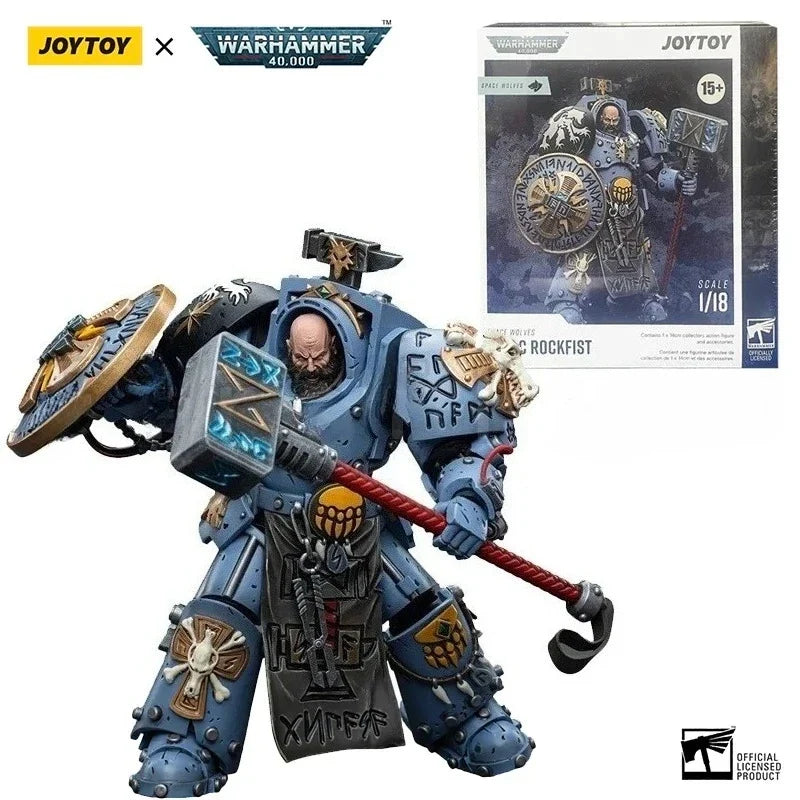 1/18 JOYTOY Action Figure 40K Space Wolves Arjac Rockfist Anime Model Toy
