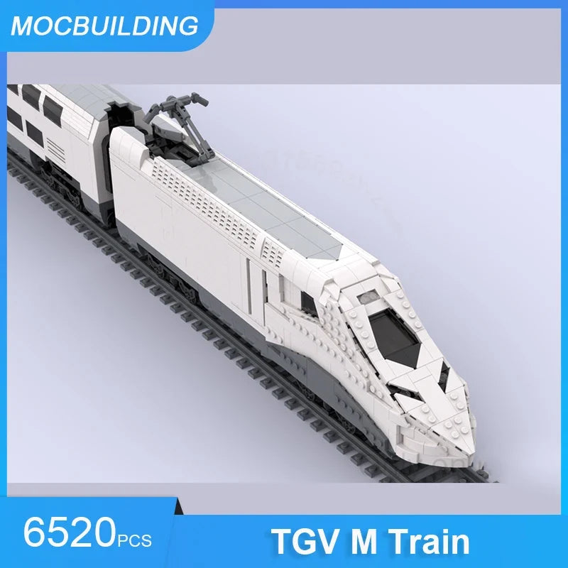 MOC Building Blocks TGV M Train Model DIY Assemble Bricks Transportation Collection Creative Display Xmas Toys Gifts 6520PCS