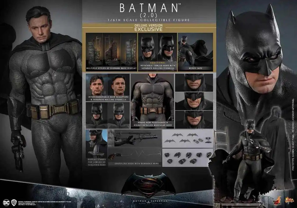 Original In Stock 1/6 Hot Toys Mms732 Mms731 Batman V Super Man Dawn Of Justice Batman 2.0 Deluxe Version Action Figures Model