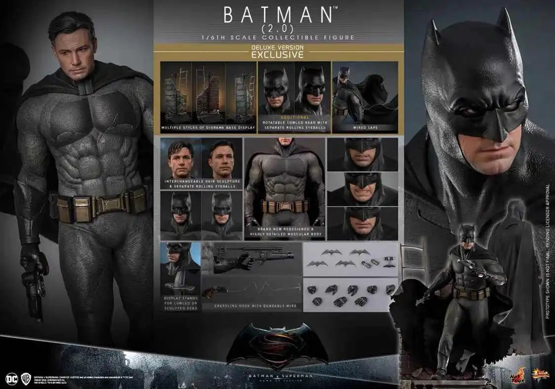 Original In Stock 1/6 Hot Toys Mms732 Mms731 Batman V Super Man Dawn Of Justice Batman 2.0 Deluxe Version Action Figures Model