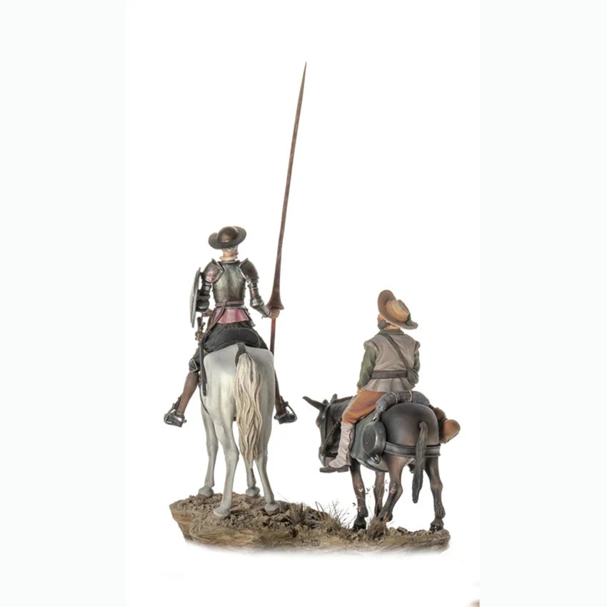 Unassambled   1/32 54mm ancient fantasy soldier Don Quixote and Sancho  figure  Resin figure miniature model kits Unpainted