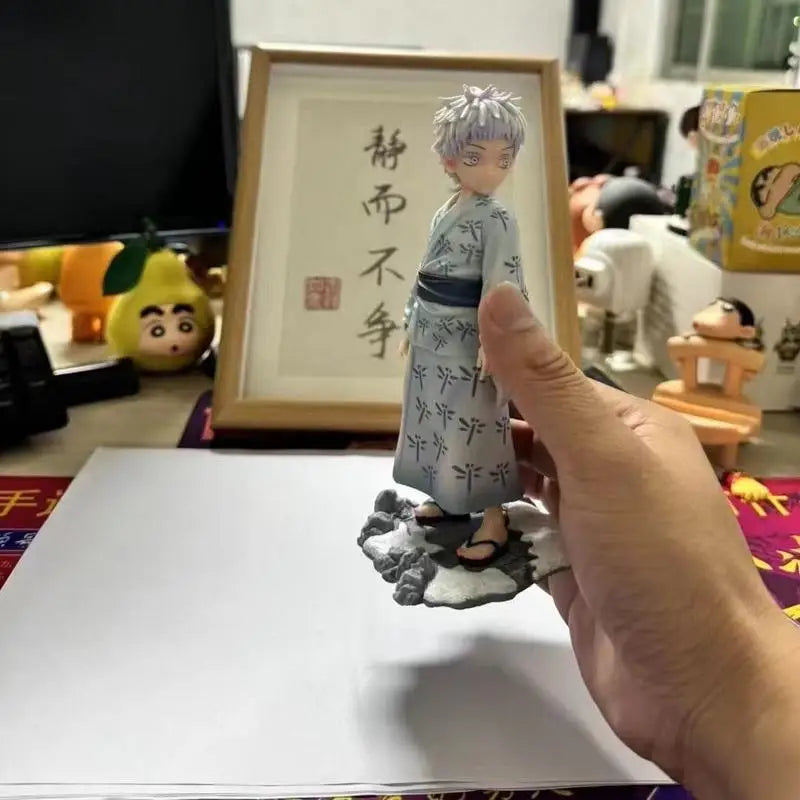 Anime Figure Stand Up Gojo Satoru Model Desk Computer Case Decoration Cartoon Toy Q Version Satoru Gojo  Anime Themed Room Decor
