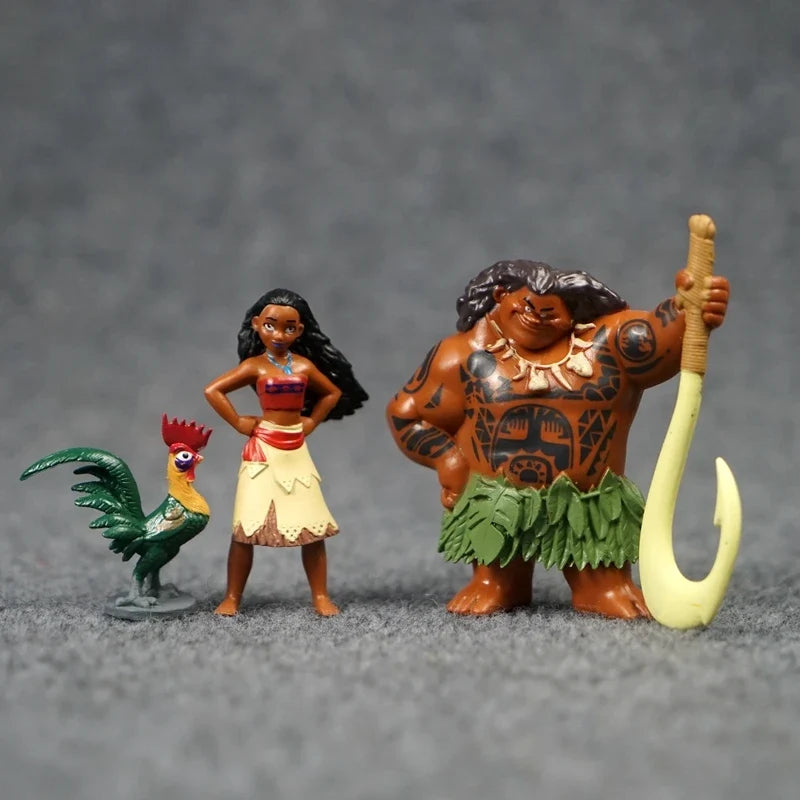 Anime Moana Maui Chief Tala Chick Action Figures Moana Princess Model Toys Cute Cartoon Doll Desktop Ornaments Children's Gifts