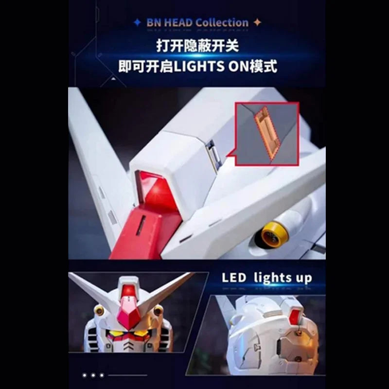 Brand New BANDAI Gunpla 47x49x33cm Rx-78 Gundam Bn Head Collection Action Figure High  Collectible Robot Kits Models Kids Gift