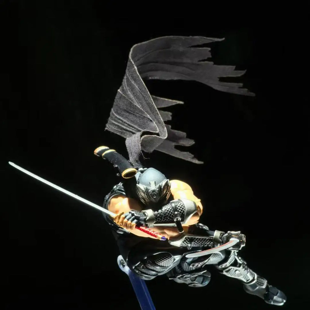 Ninja Gaiden SHF Anime Handmade Ryu Hayabusa Tailored Scarf 13Cm and 20Cm Cloak Built In Iron Wire Is Suitable for 1/12 Toys