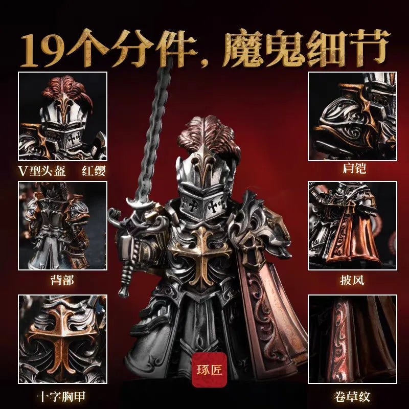 Ancient Tough Character Heroes Delicate Metal Figurine Crusades Templar MOC Building Blocks Magnetic Detachable Bricks Toys