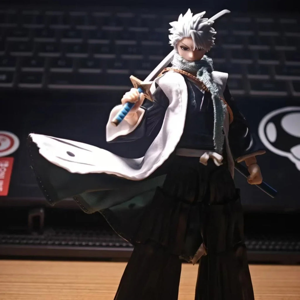 Bleach Anime Hitsugaya Toushirou Shf Cloak Built In Iron Wire Handmade Clothes Is Suitable for 1/12 Size Movable Humanoid Toys