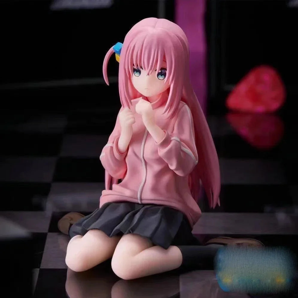 BOCCHI THE ROCK! Anime Gotoh Hitori Figures Sitting Guitar Gotoh Hitori Doll Action Figure Collect Model PVC Toys for Children