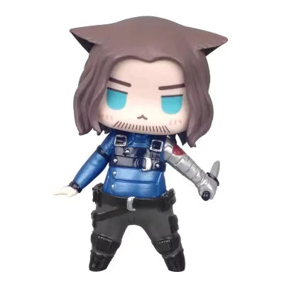 Captain America Winter Soldier Spiderman Q Edition Figure Handmade Desktop Ornament Creative Car Decor Marvel Office Collectible