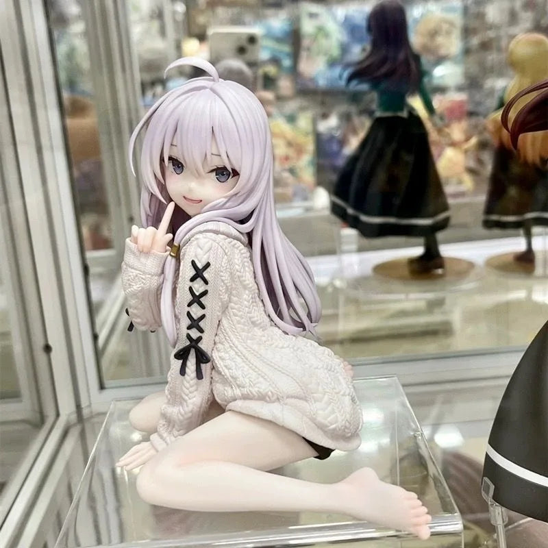 The Journey of Elaina Anime Figures GK Model Elaina Sweater Doll Action Figure Room Decor Gift Toys 13cm
