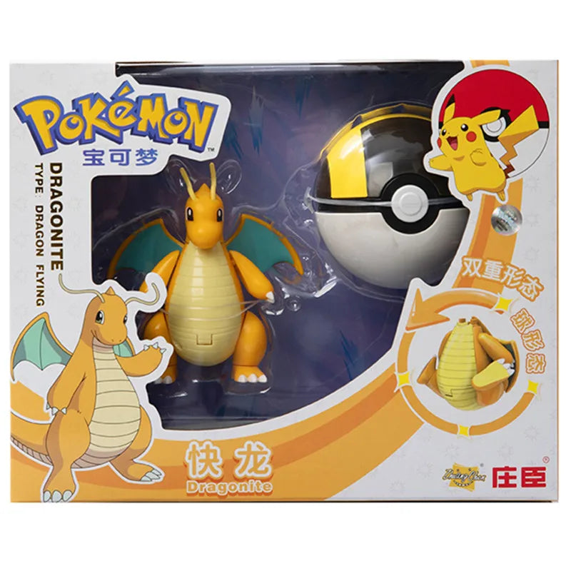 18 Styles Pokemon Anime Deformation Figures Pikachu Eevee Mewtwo Greninja  Pokeball Figure Pet Action Model Toys Childrens Gifts