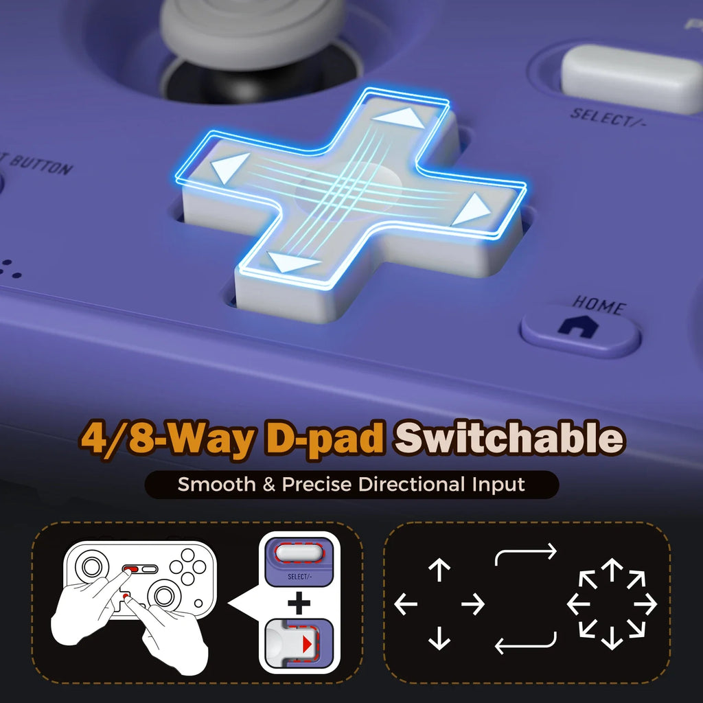 For IINE Pocket Retro Game Controller,1000Hz Recessed Stick, Hall Effect Joysticks,Portable Mini Gamepad Customizable Controls