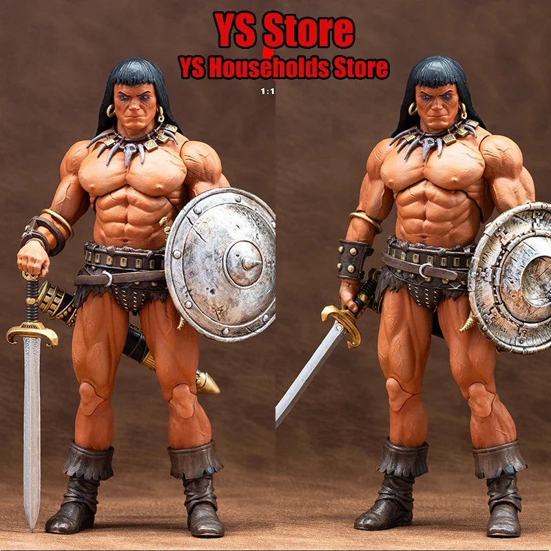 Frazettagirl 1/12 Collectible Destroyer Conan Warrior Action Figure Different Helmet Sword Model Design 6" Full Set Male Soldier