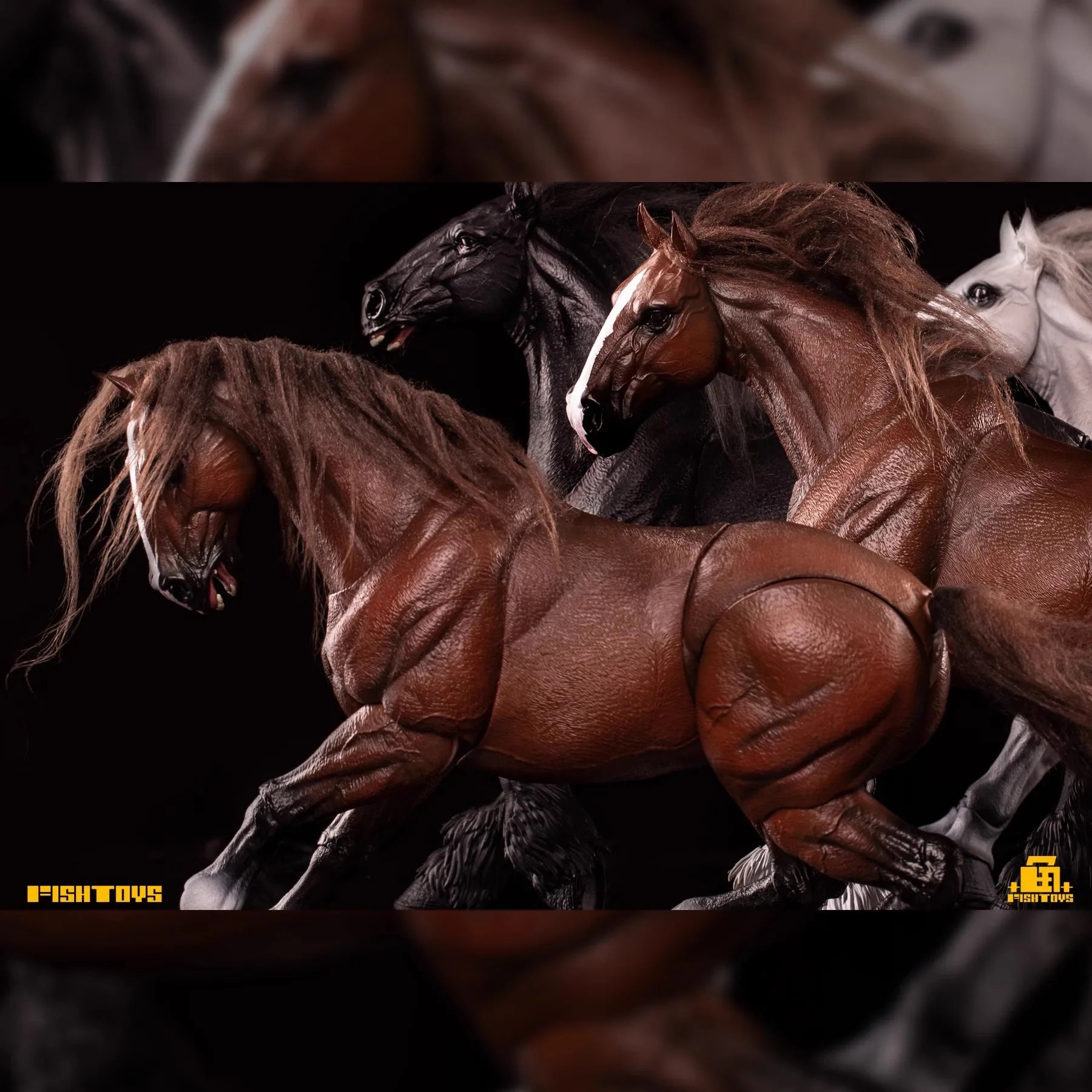 In Stock Fish Toys 1/12 Aciton Figure Pvc Model Waste Land Series Panchromatic Horse Animal Statue Customized Decoration Toys