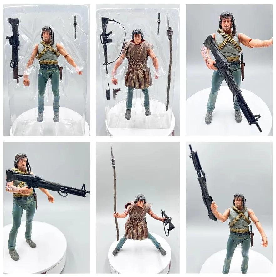 NECA Figure First Blood John J Rambo PVC Action Figure Collectible Model Toys Joint Movable Doll Birthday Present