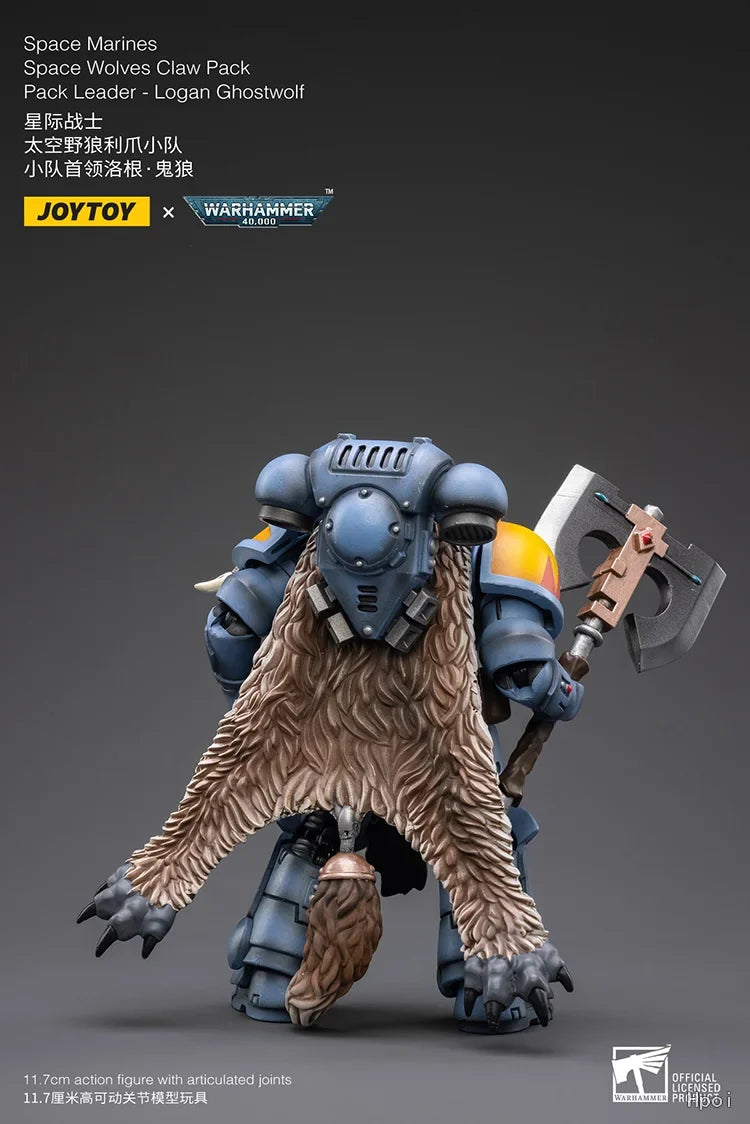【Original】JOYTOY Warhammer 40K Space Marines Space Wolves Claw Pack Pack Leader -Logan Ghostwolf 1/18 Action Figure Toys