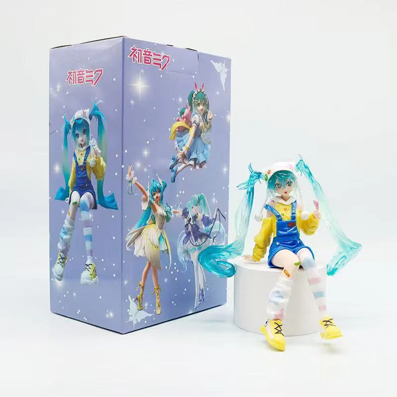 Original FuRyu Anime Figure Hatsune Miku Lollipop Noddle Stopper Toys Action Figurine PVC Model Collection Doll Gift