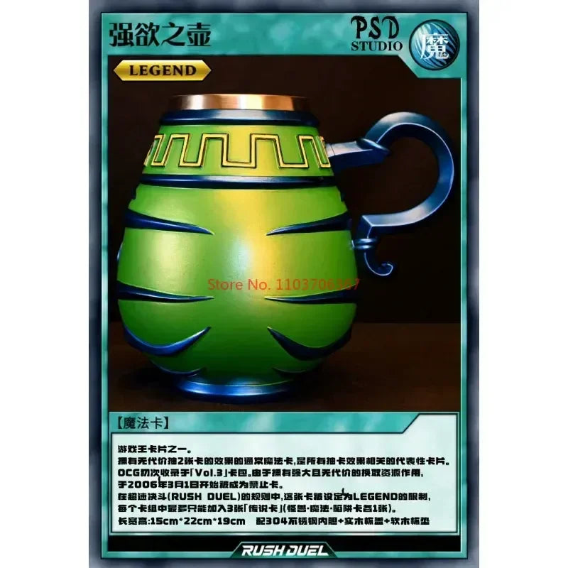 19cm Yu-gi-oh! Duel Monsters Pot Of Greed Anime Action Figure Statue Ornament Cup Model Garage Kit Doll Toys Gift Cool