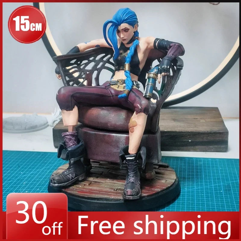 15cm League of Legeneds Figure Jinx Handmade Custom Style Resin Anime Collection Model Ornament Toys Production time 30 days
