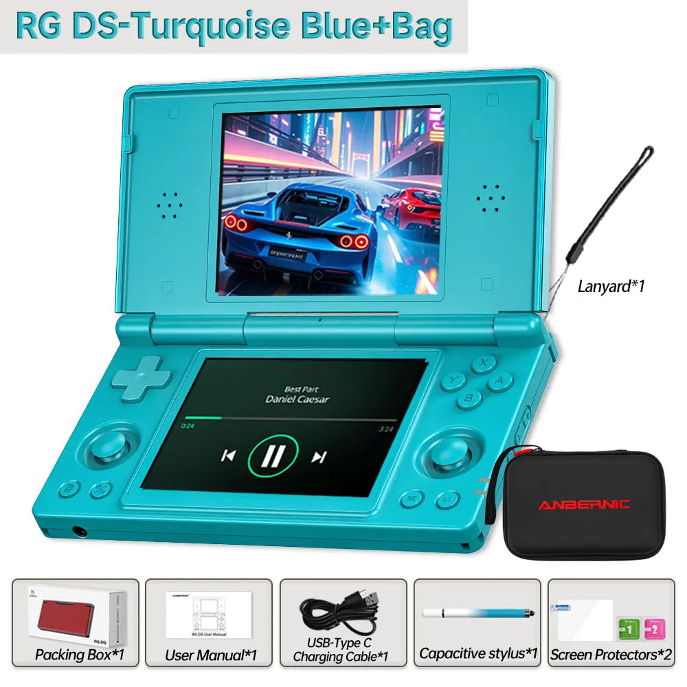Anbernic RG DS Dual 4.0” IPS Screen Video Game Console Android 14 Support Dual Application On Split Screens & Hall Switch Chip