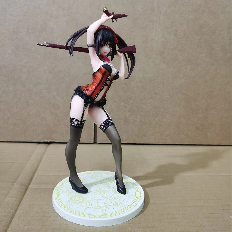 2025 New Date A Live Ii Kurumi Tokisaki Black Lingerie Ver H24cm 1/7 Figure Anime Model Toys Collection Gifts