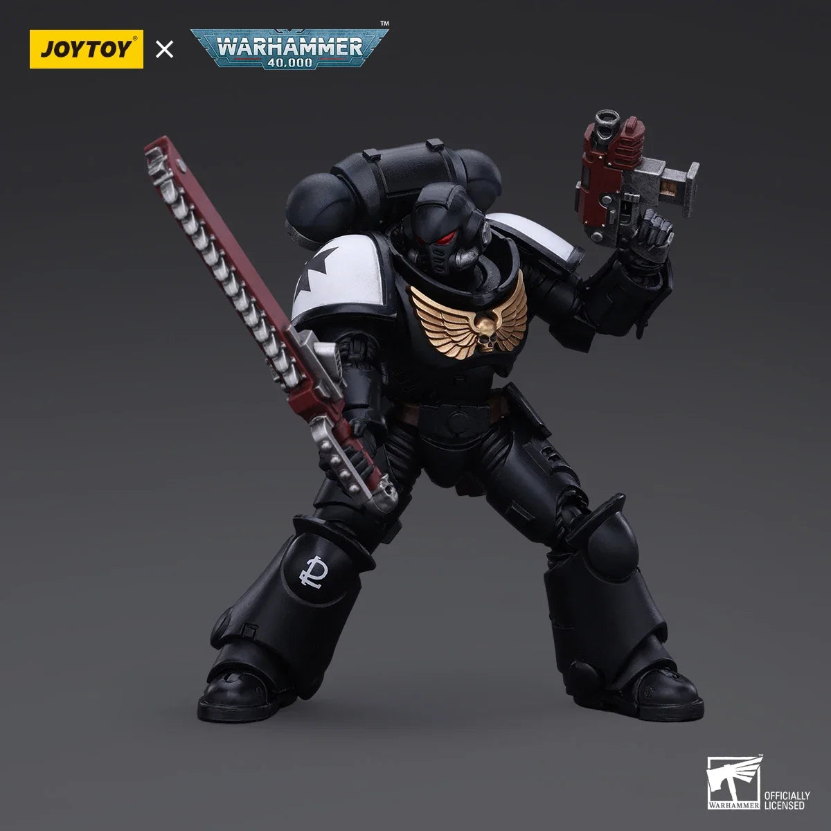 JOYTOY Warhammer 40K Space Marines Figure Black Templars Outriders Brother Valtus Action Figure Joint Movable Figurine Model Toy
