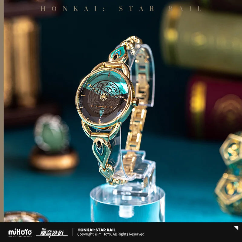 Genuine Game Honkai Star Rail Aventurine Wrist Watch Sand Gold Theme Wrist Watch Cosplay Accessory Figure Collection Decor Gifts