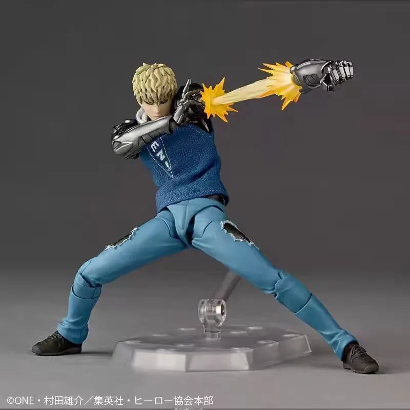 In Stock Genos Action Figure Kaiyodo Revoltech Yamaguchi One Punch Man Figurine Ko Joint Movable Model Gk Statue Kids Toy Gift