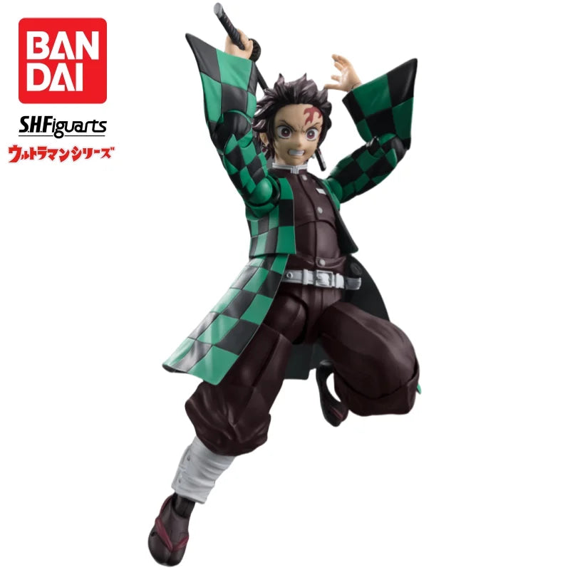 In Stock Original BANDAI Original Demon Slayer Kamado Tanjirou S.H.Figuarts Action Figure Model Toys Ornament Collect Gifts