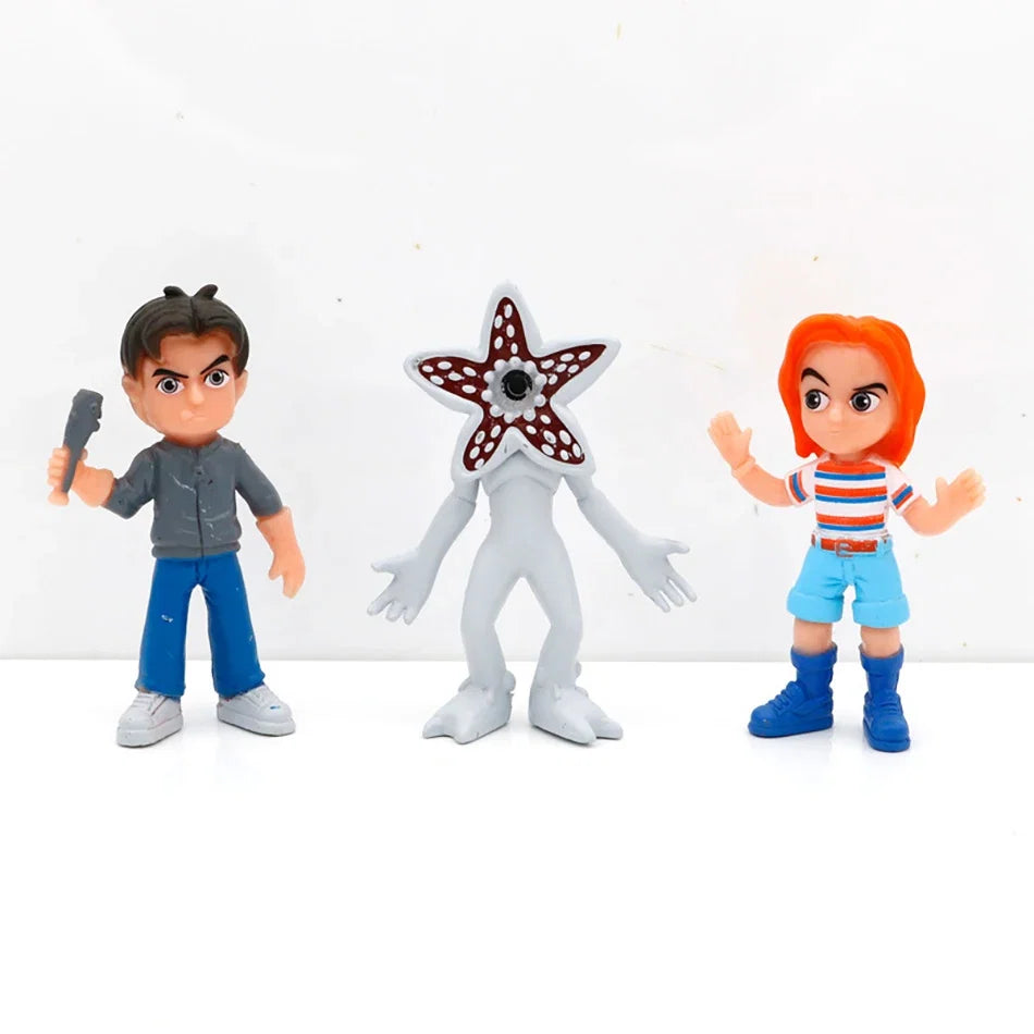 6Pcs/Set New Stranger Q Version Things Anime Action Figures Set PVC Monster Man-eating Flower Anime Figures Decoration Model Toy
