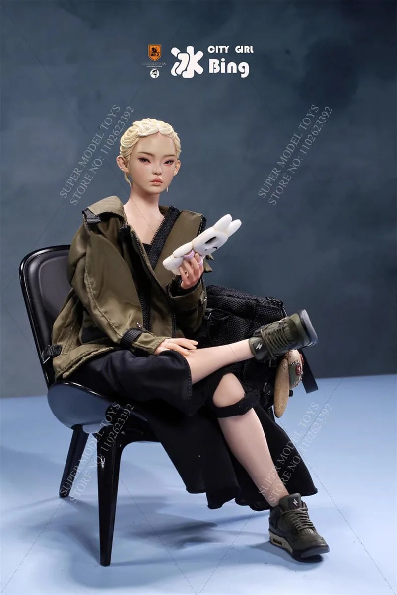 MR.Z CG001 1/6 Scale Women Soldier City Girl Bing&Mu Movable Eye Version Beauty Full Set 12-inch Action Figure Model Gifts