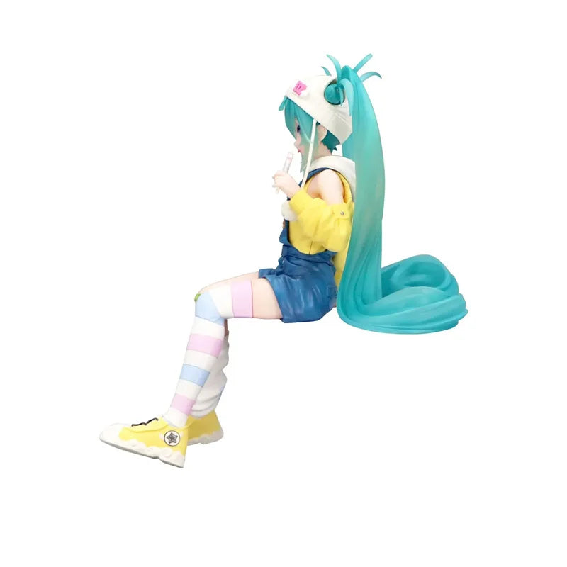 Original FuRyu Anime Figure Hatsune Miku Lollipop Noddle Stopper Toys Action Figurine PVC Model Collection Doll Gift