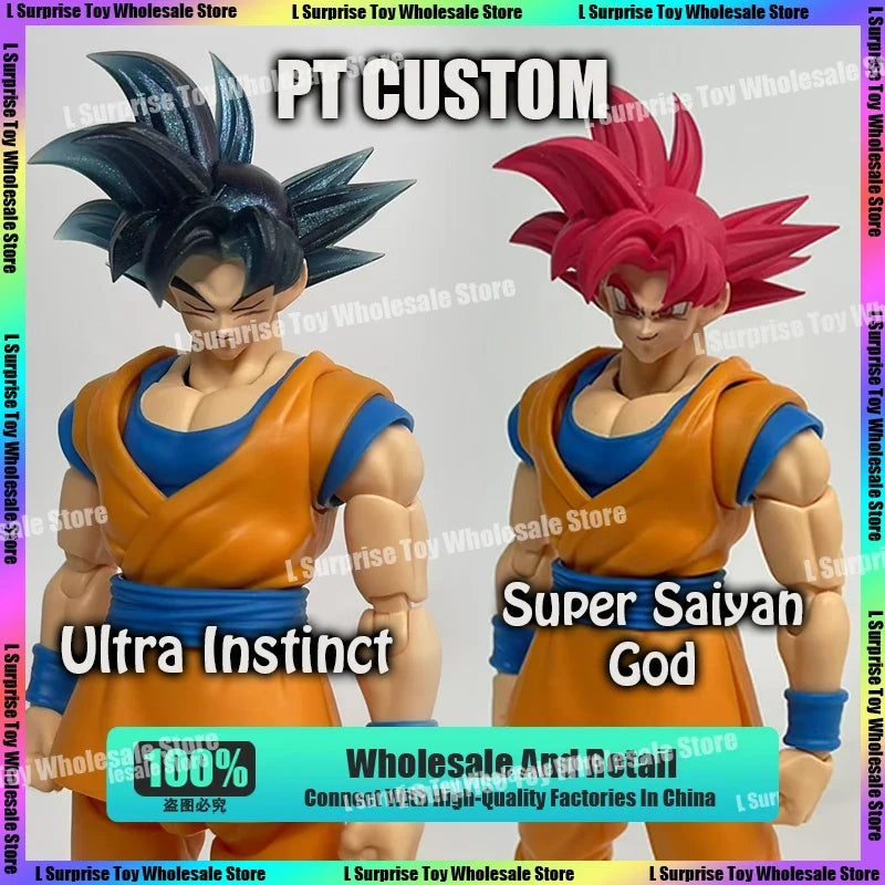 PT CUSTOM Dragon Ball Z Super Saiyan God Ultra Instinct Son Goku Head Accessories Head sculpt Anime Action Figures Toys Gifts