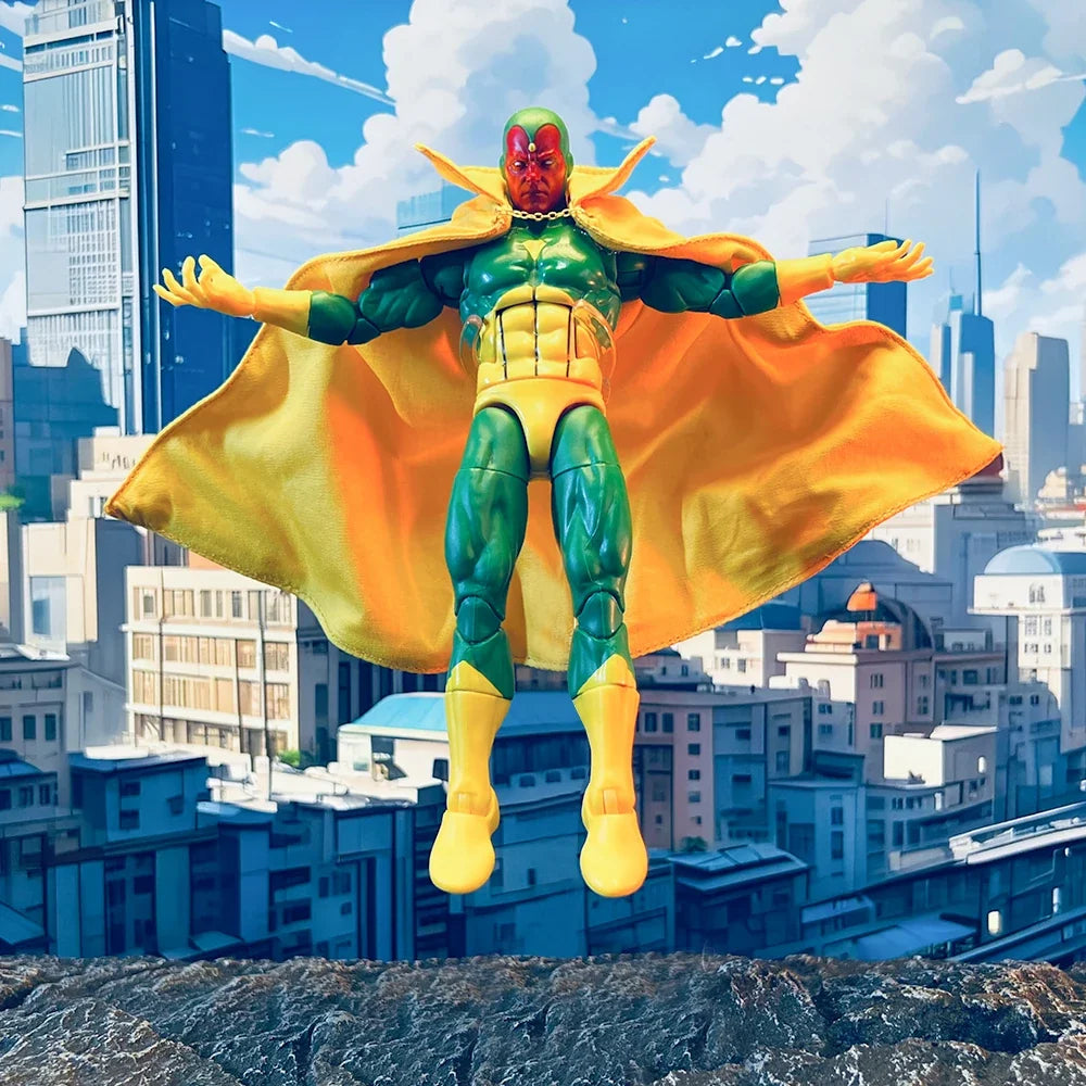 Avengers Shf Anime New Handmade Vision Coat Cloak Can Be Styled Freely Clothes Built In Iron Wire Is Suitable for 1/12 Toys