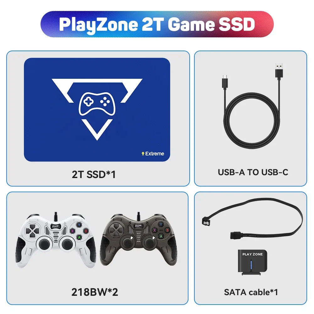 2TB Gaming Emulation Hard Drive With 20000 Retro/PC Games Launchbox Retrobat Playnite Gaming HDD For PS4/PS3/Switch/WIIU/N64/PS5